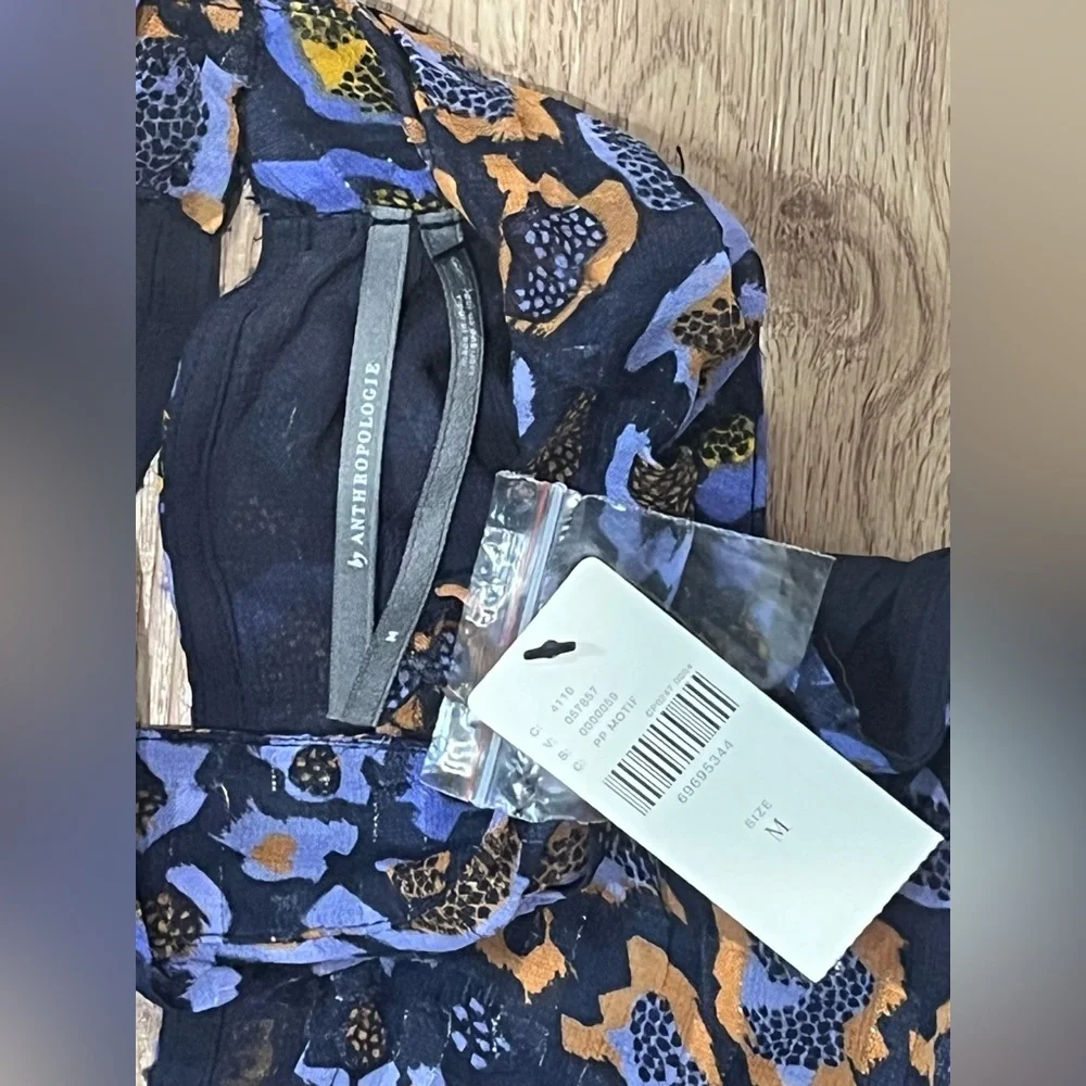 NWT Anthropologie Sleeveless Halter Top Size M Keyhole Lined Tank Purple Multi - Picture 7 of 13